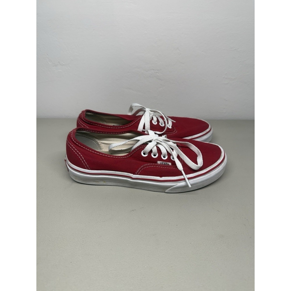 VANS Red Lace-Up Off the Wall Low Canvas Skate Sneakers Shoes Mens 4.5 Women 6